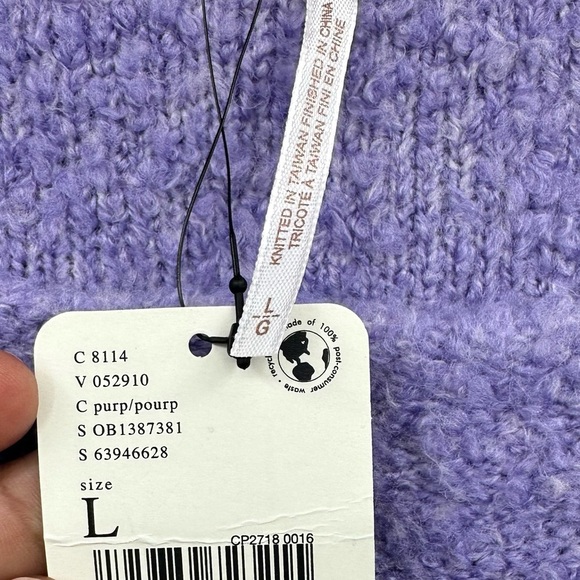 Free People Moira Slouchy Tunic Sweater Lavender Size Large - Picture 6 of 8